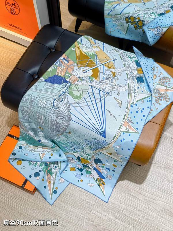 Hermes silk Scarf 90X90cm E15 (16)