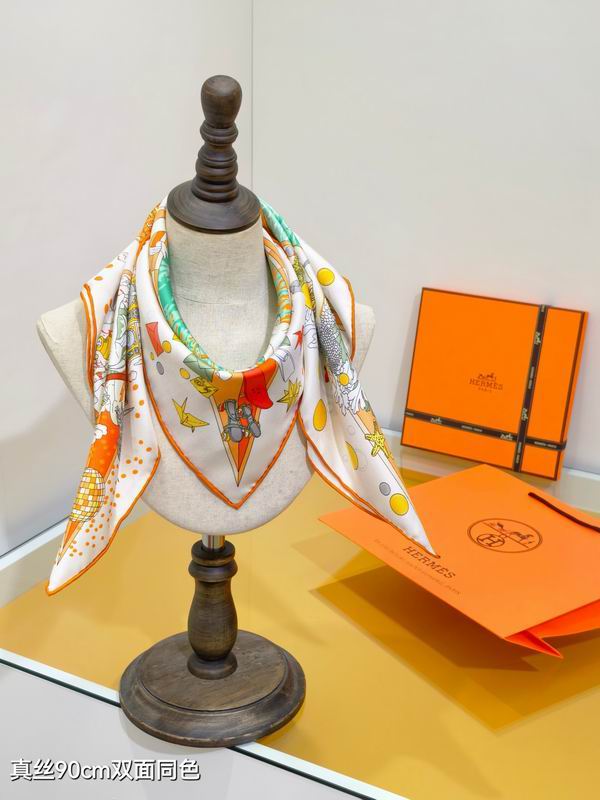 Hermes silk Scarf 90X90cm E15 (2)