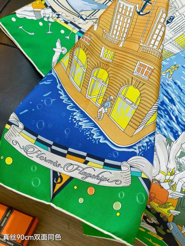 Hermes silk Scarf 90X90cm E15 (24)