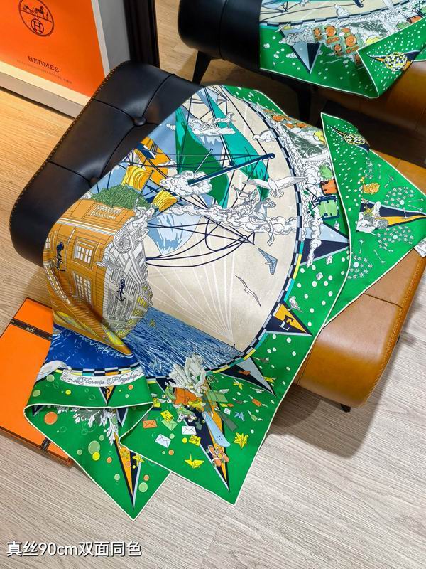 Hermes silk Scarf 90X90cm E15 (26)