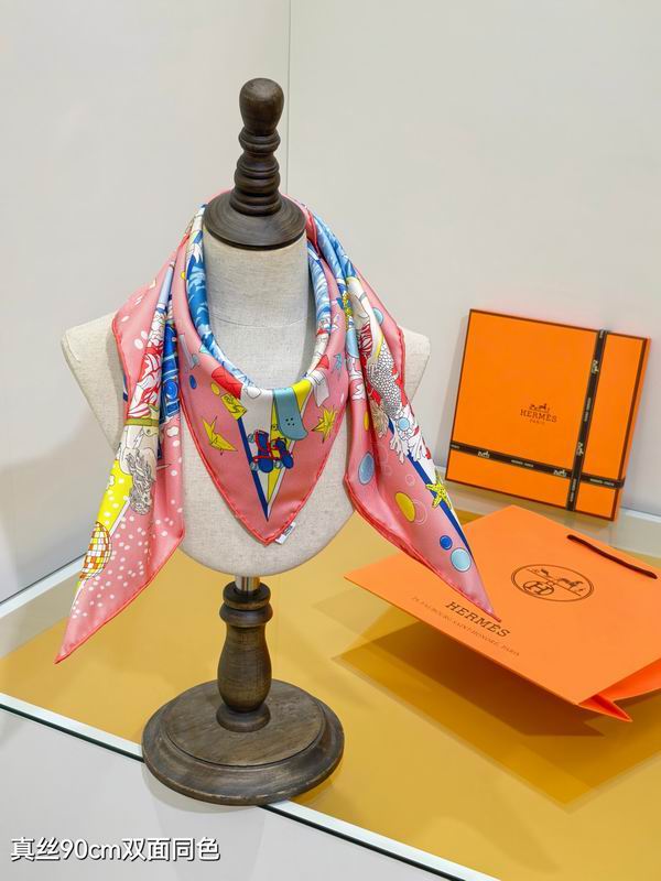 Hermes silk Scarf 90X90cm E15 (32)