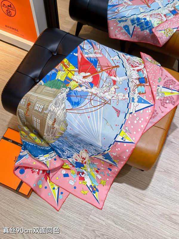 Hermes silk Scarf 90X90cm E15 (36)