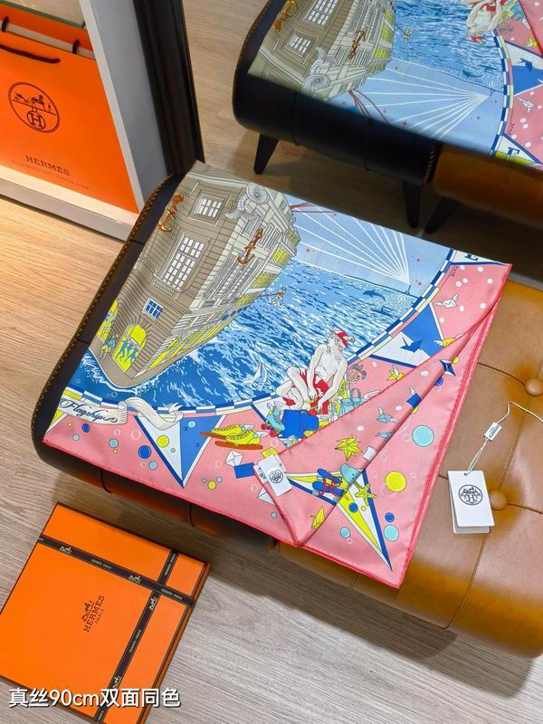Hermes silk Scarf 90X90cm E15 (37)
