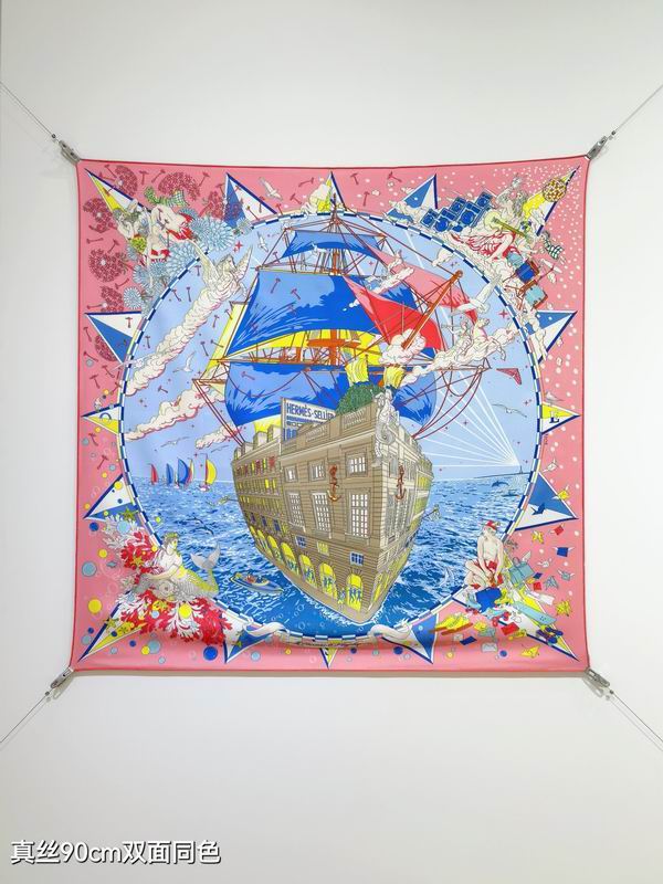 Hermes silk Scarf 90X90cm E15 (38)