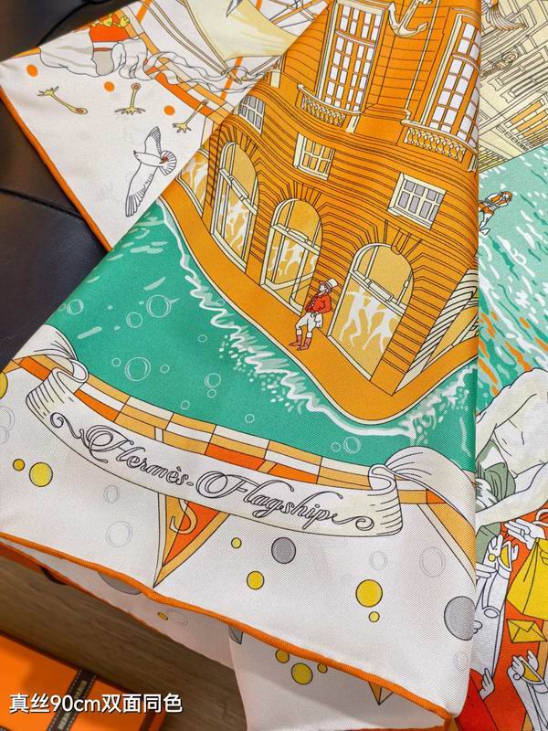 Hermes silk Scarf 90X90cm E15 (5)