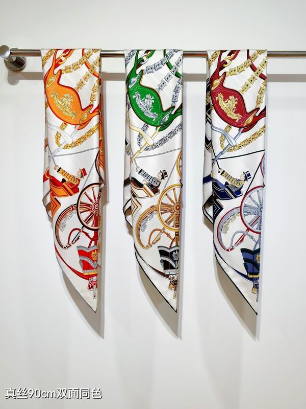 Hermes silk Scarf 90X90cm E23 (1)