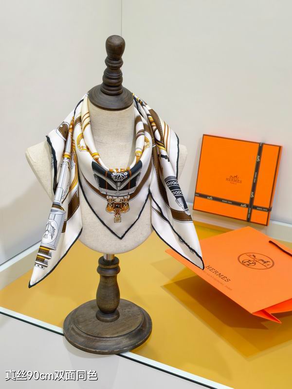 Hermes silk Scarf 90X90cm E23 (21)