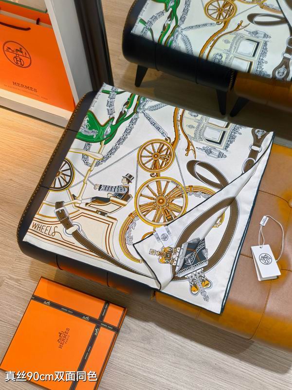 Hermes silk Scarf 90X90cm E23 (26)