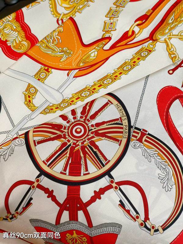 Hermes silk Scarf 90X90cm E23 (5)