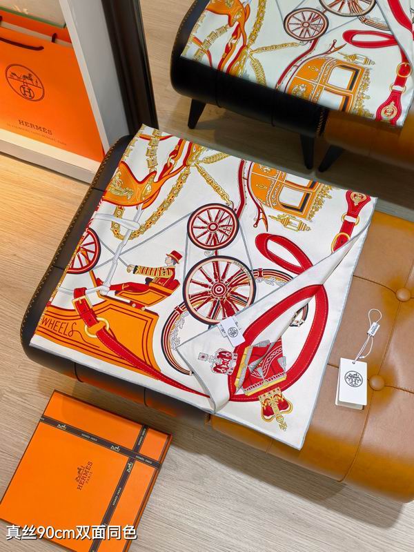 Hermes silk Scarf 90X90cm E23 (7)