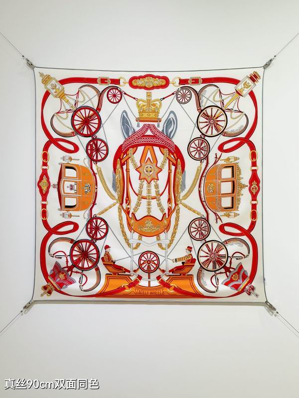 Hermes silk Scarf 90X90cm E23 (8)