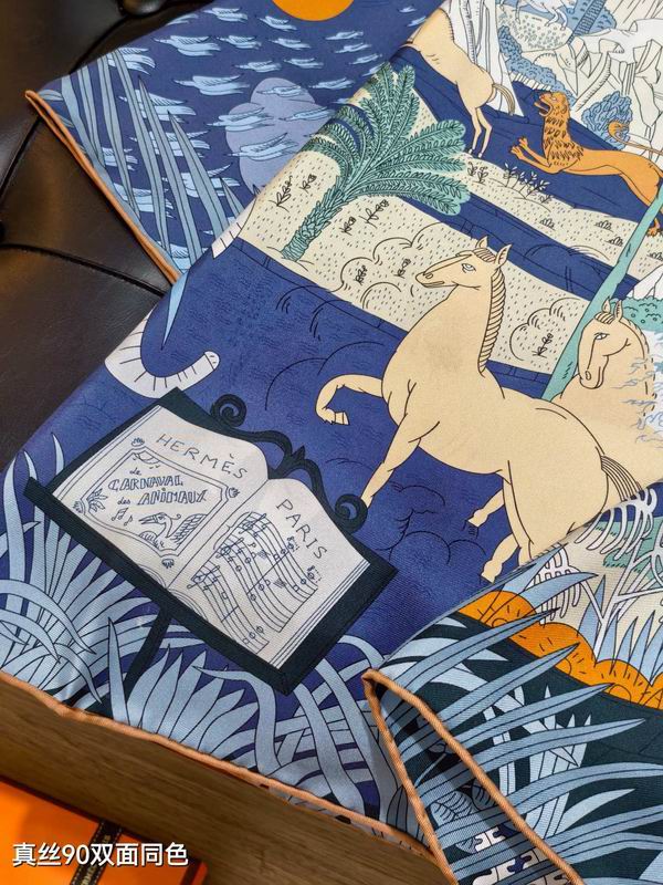 Hermes silk Scarf 90X90cm E24 (15)