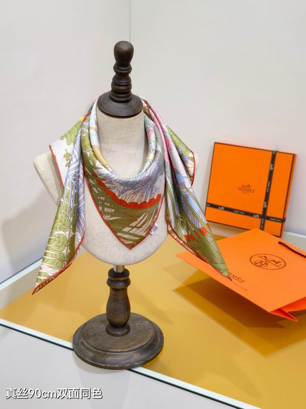 Hermes silk Scarf 90X90cm E24 (22)