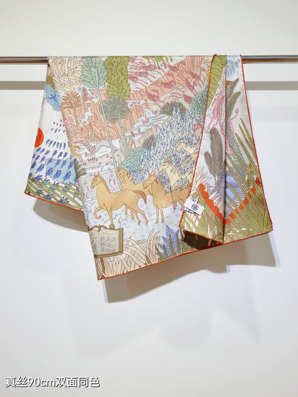 Hermes silk Scarf 90X90cm E24 (23)