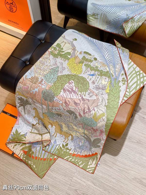 Hermes silk Scarf 90X90cm E24 (26)