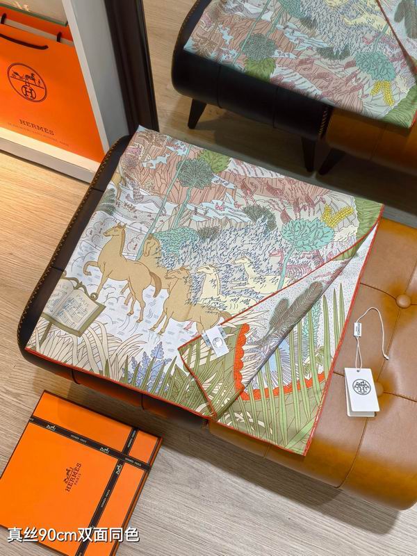 Hermes silk Scarf 90X90cm E24 (27)