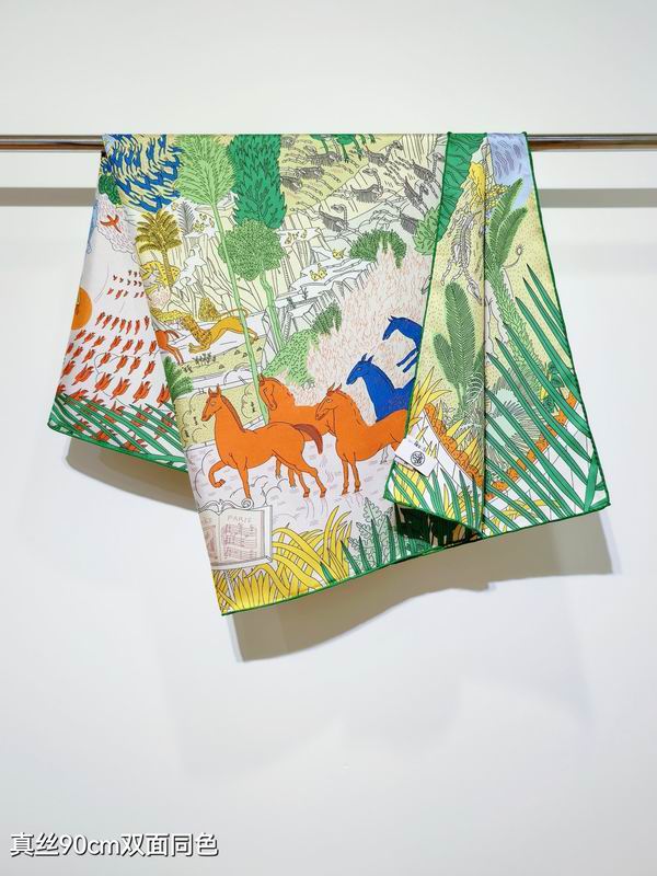 Hermes silk Scarf 90X90cm E24 (3)