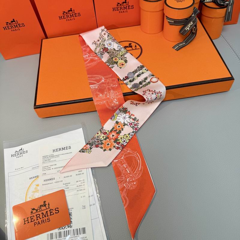 Hermes silk ribbon 5X86.5cm E09 (17)