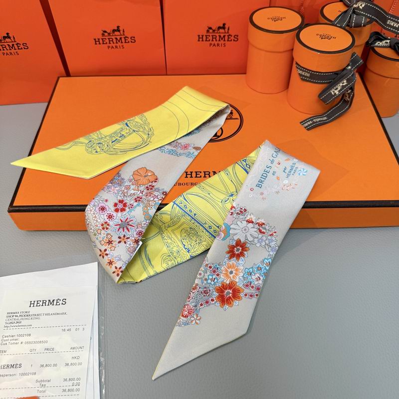 Hermes silk ribbon 5X86.5cm E09 (25)