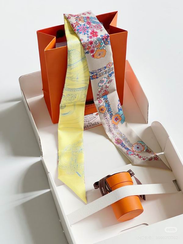 Hermes silk ribbon 5X86.5cm E09 (30)