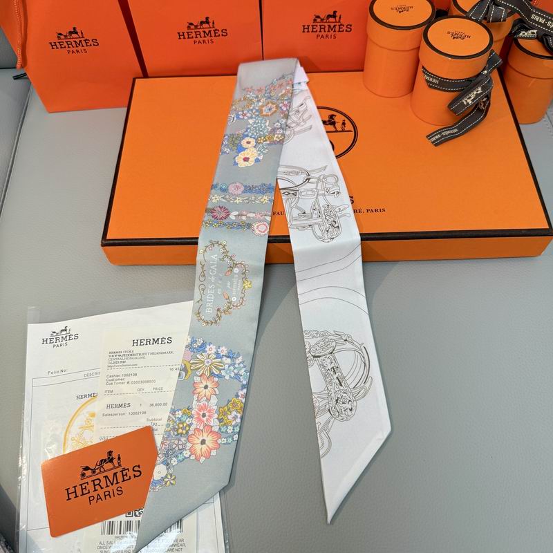 Hermes silk ribbon 5X86.5cm E09 (38)
