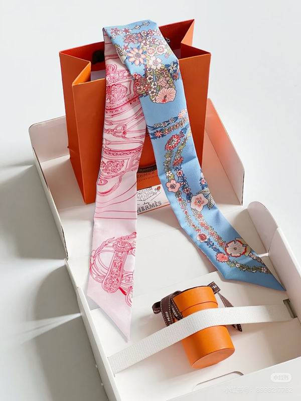 Hermes silk ribbon 5X86.5cm E09 (41)