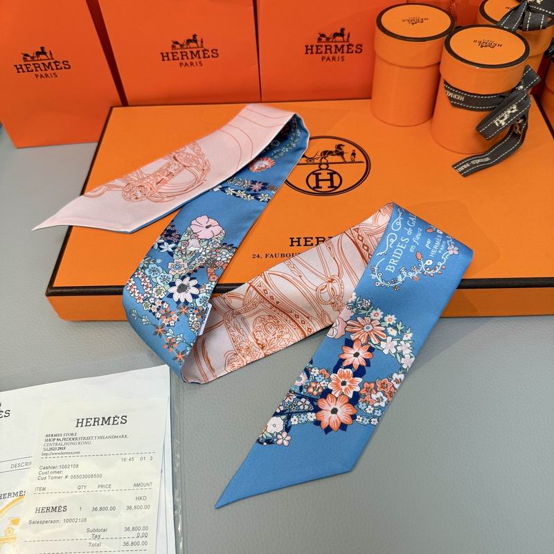 Hermes silk ribbon 5X86.5cm E09 (47)
