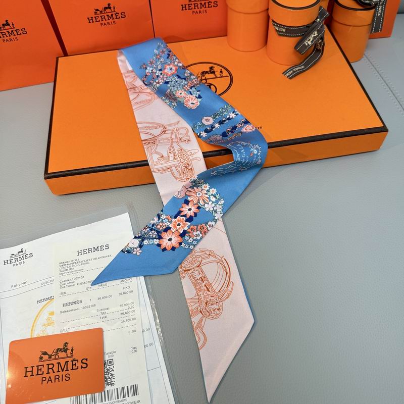 Hermes silk ribbon 5X86.5cm E09 (48)