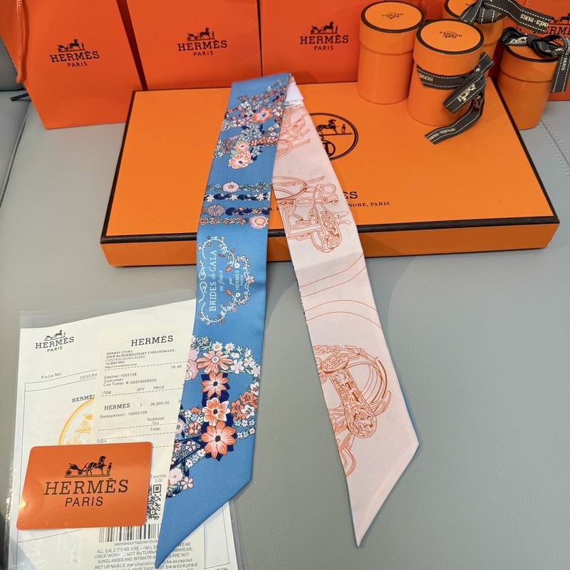 Hermes silk ribbon 5X86.5cm E09 (49)