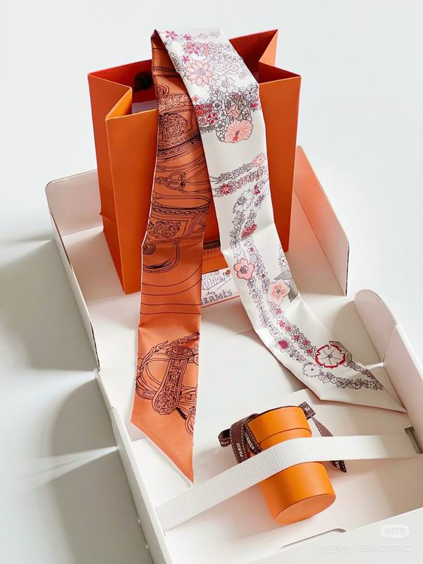 Hermes silk ribbon 5X86.5cm E09 (52)