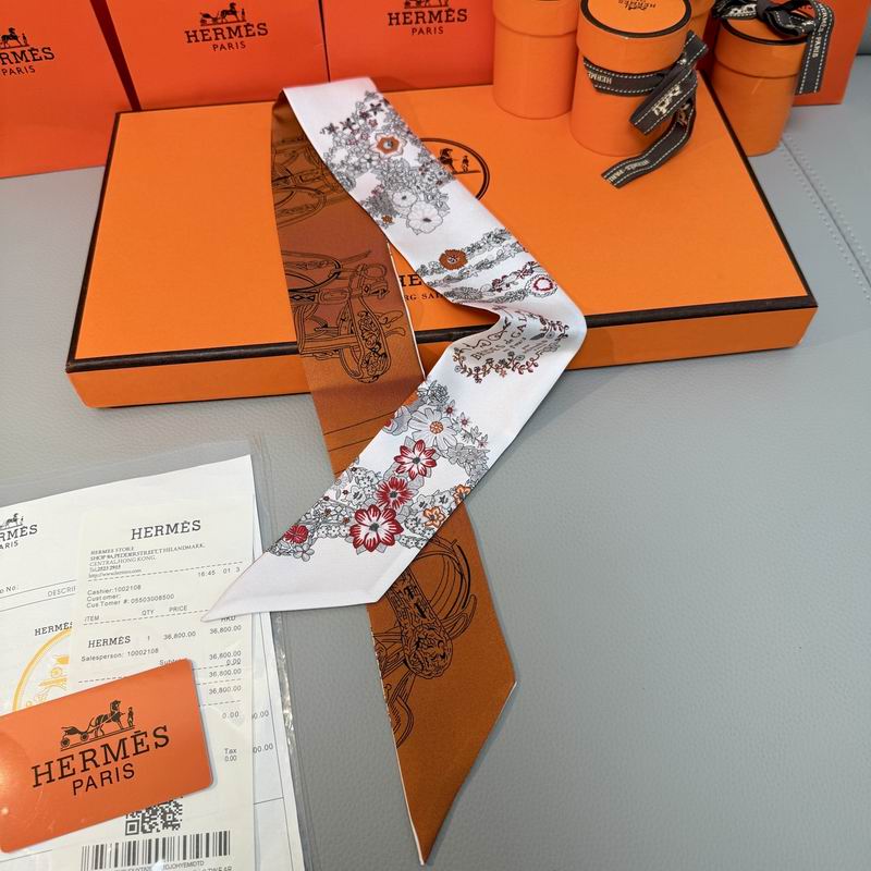 Hermes silk ribbon 5X86.5cm E09 (59)