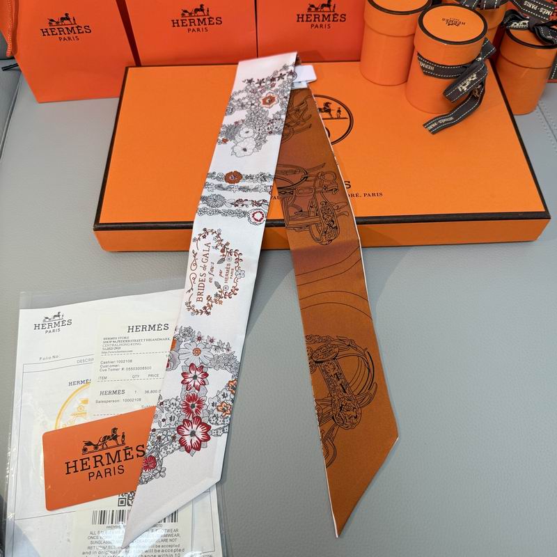 Hermes silk ribbon 5X86.5cm E09 (60)