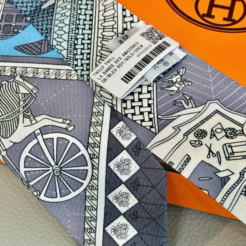 Hermes silk ribbon 5X86cm E10 (14)