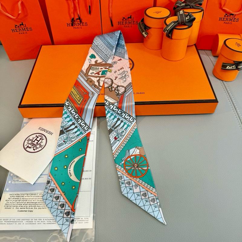 Hermes silk ribbon 5X86cm E10 (34)