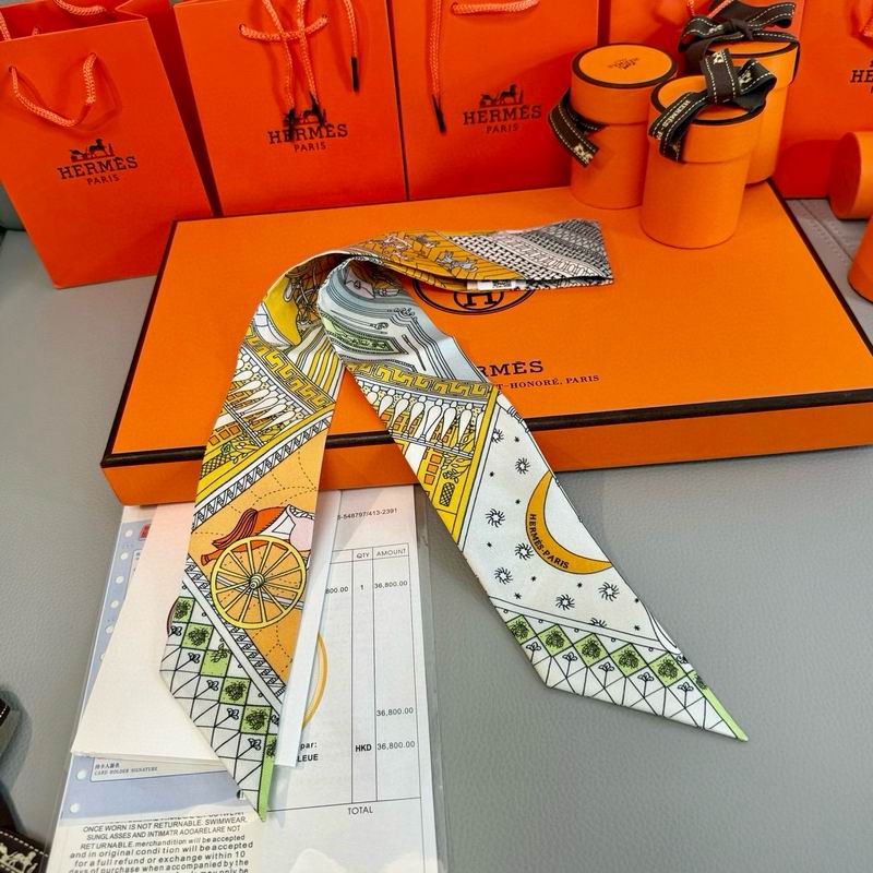 Hermes silk ribbon 5X86cm E10 (4)