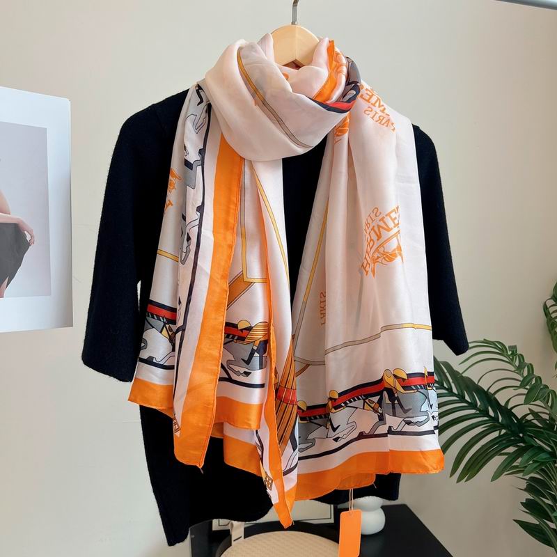 Hermes silk scarf 90-180cm E05 (10)