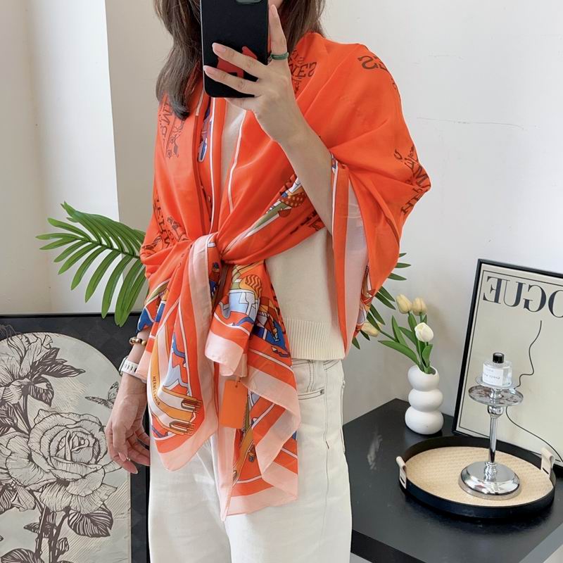 Hermes silk scarf 90-180cm E05 (14)
