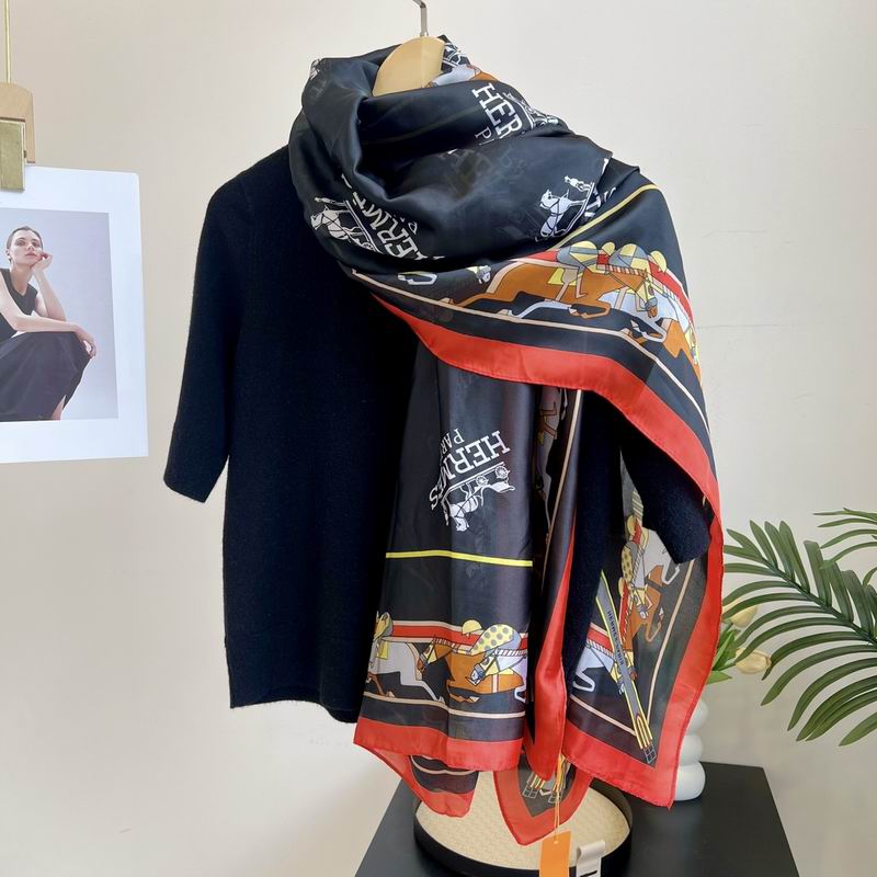 Hermes silk scarf 90-180cm E05 (20)