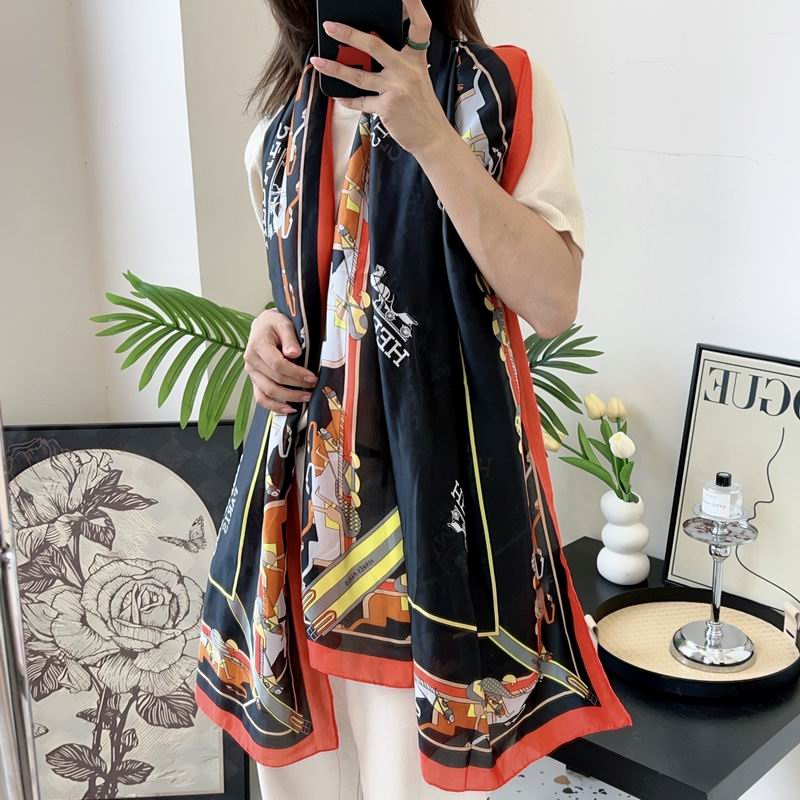 Hermes silk scarf 90-180cm E05 (23)