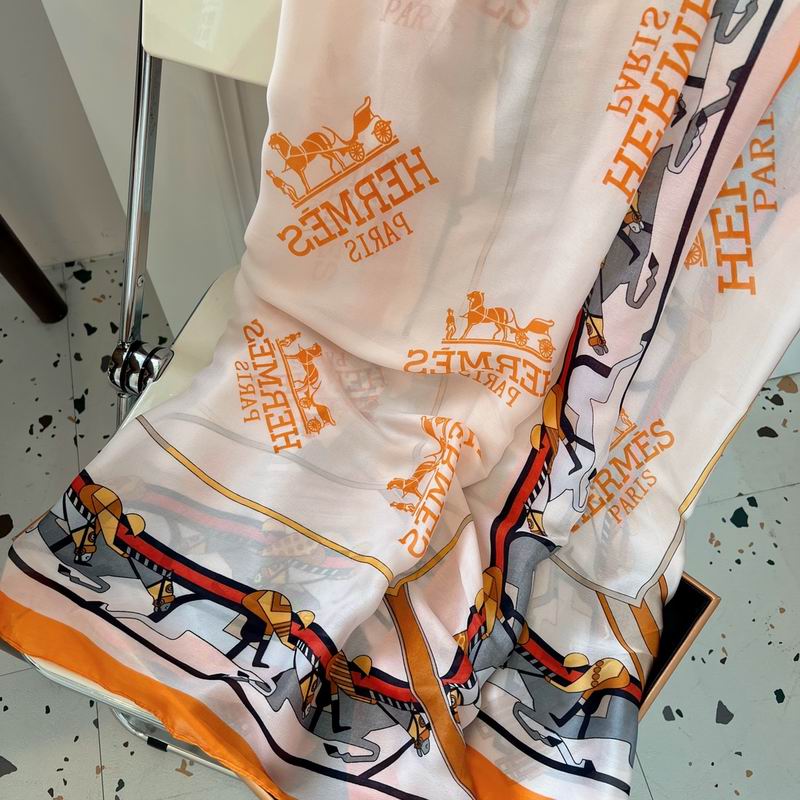 Hermes silk scarf 90-180cm E05 (9)