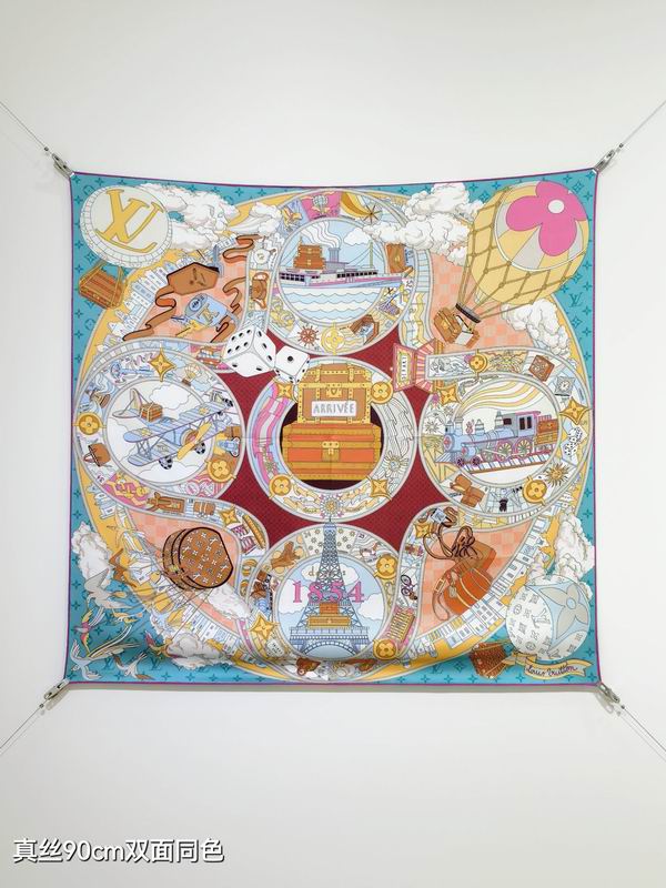 LV silk Scarf 90X90cm E15 (36)