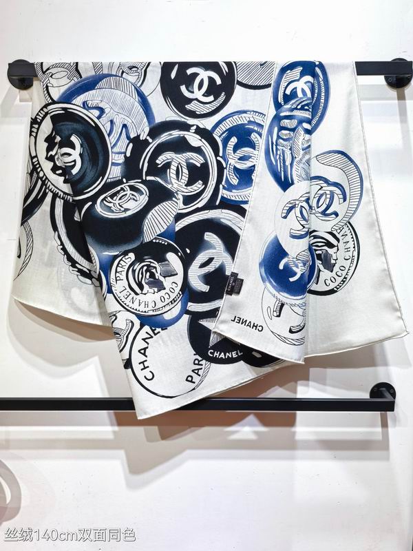 Chanel scarf 140X140cm 70%羊绒30%真丝 E150 (2)