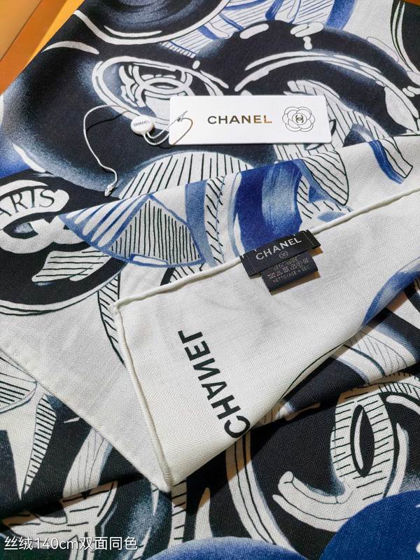 Chanel scarf 140X140cm 70%羊绒30%真丝 E150 (4)