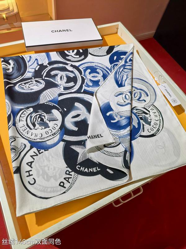Chanel scarf 140X140cm 70%羊绒30%真丝 E150 (5)