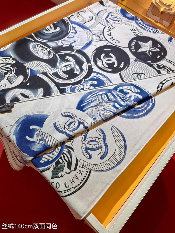 Chanel scarf 140X140cm 70%羊绒30%真丝 E150 (6)