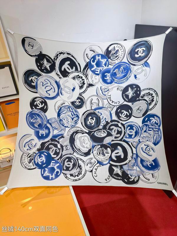 Chanel scarf 140X140cm 70%羊绒30%真丝 E150 (8)