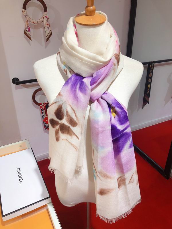 Chanel scarf 70X200cm 50%羊毛50%真丝 E171 (1)