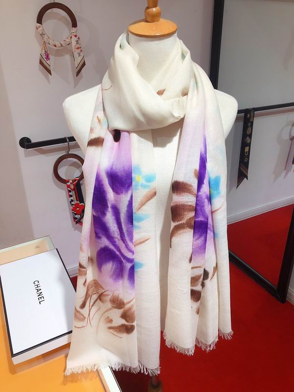 Chanel scarf 70X200cm 50%羊毛50%真丝 E171 (3)