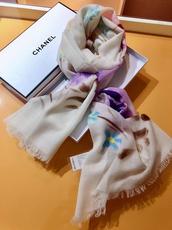 Chanel scarf 70X200cm 50%羊毛50%真丝 E171 (5)