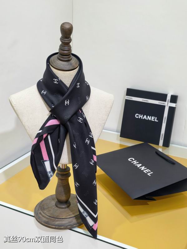 Chanel silk Scarf 90X90cm E162 (4)